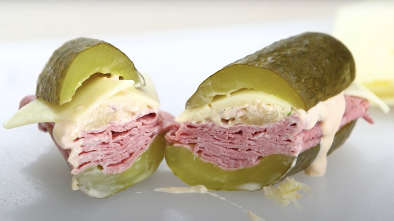 homemade pickle sandwich
