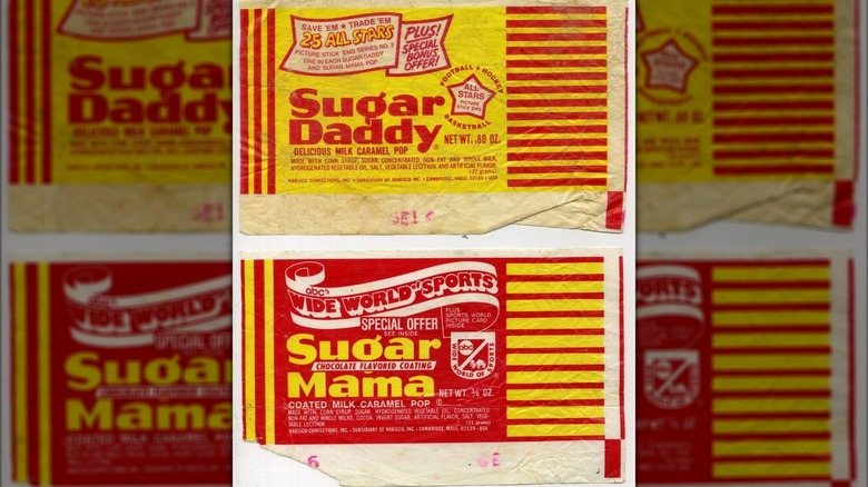 Sugar Mama and Sugar Daddy wrappers flattened