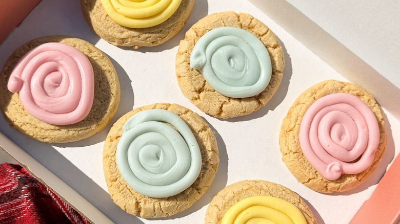 Cookies on a white background.