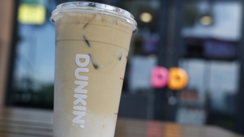 An iced coffee from Dunkin'.