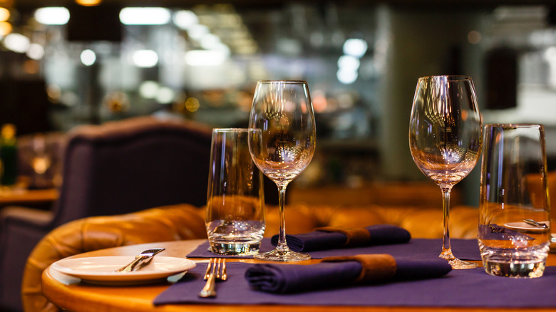 Table at fancy restaurant