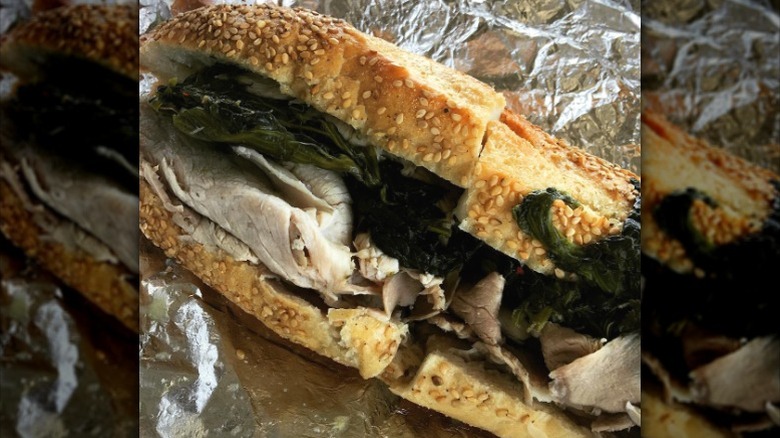 A roast pork sandwich from John's Roast Pork.