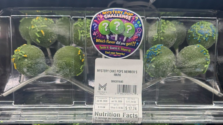 Mystery cake pops in a box on Sam's Club shelf