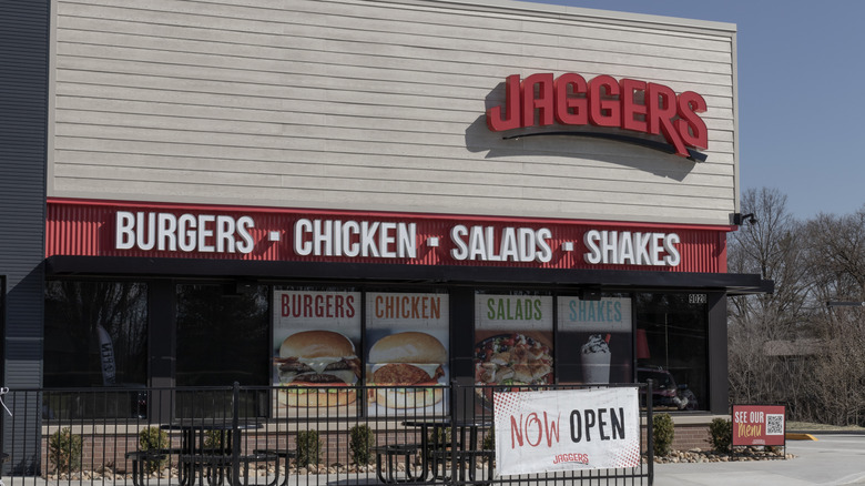 The exterior of a Jaggers location during the daytime.
