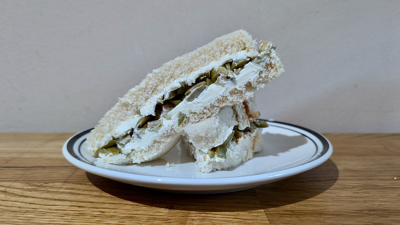 olive and cream cheese sandwich