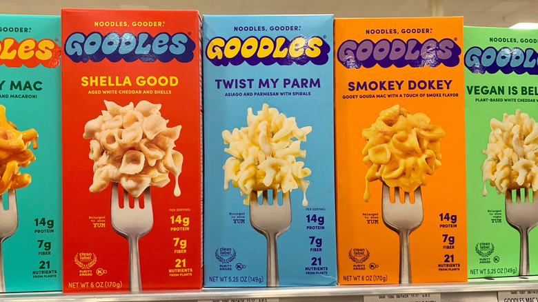 Boxes of Goodles noodles