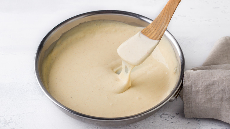 cheese sauce in pan