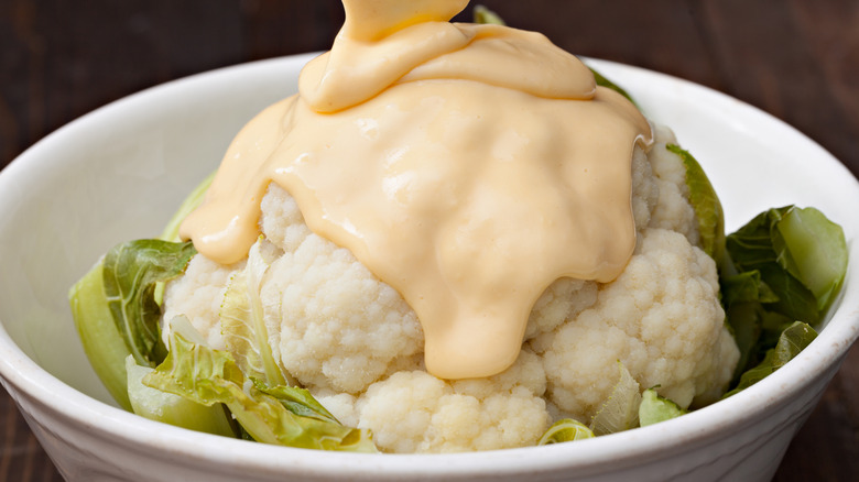 steamed cauliflower with cheese