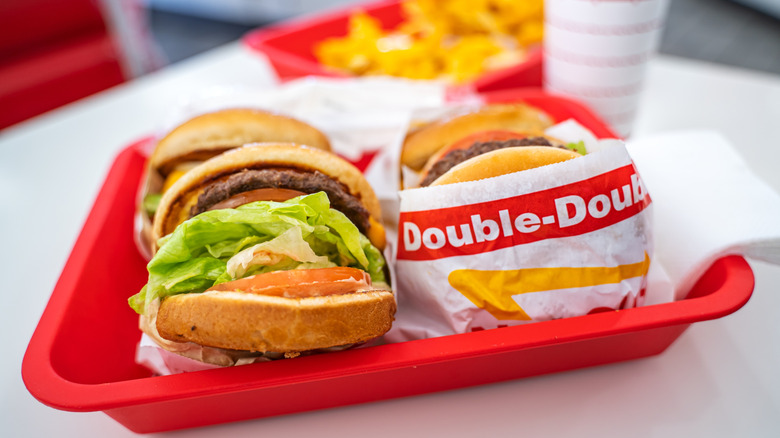 Various Double-Double burgers from In-N-Out