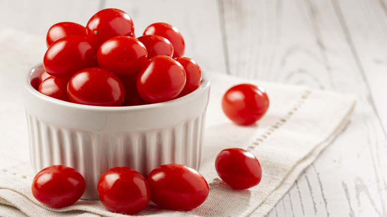 Grape tomatoes in a bowl