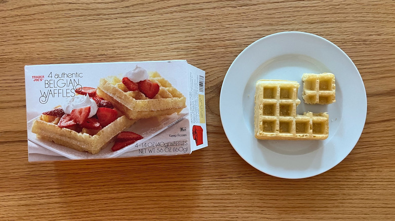 Trader Joe's frozen Belgian waffle straight out of the oven