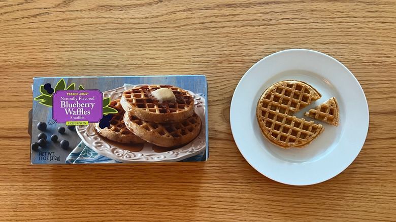 A box of Trader Joe's Blueberry Waffles