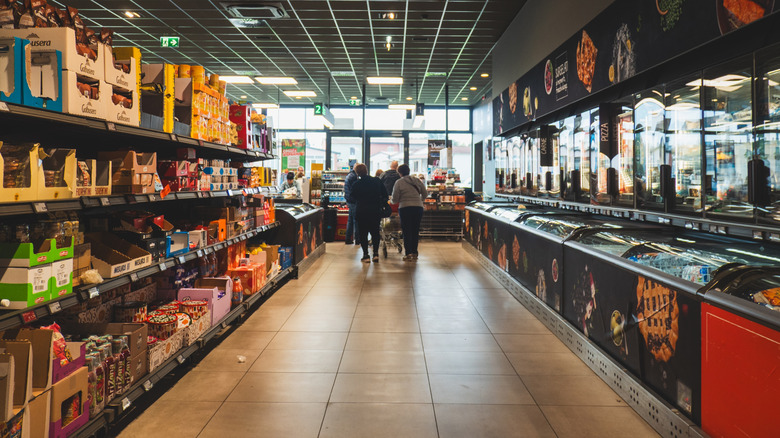 people shopping in an Aldi store