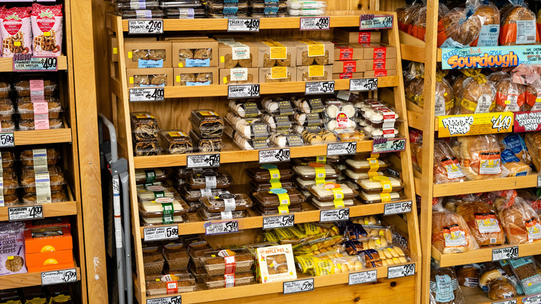 Trader Joe's bakery section with goods displayed.