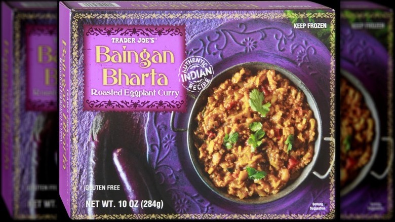 box of Trader Joe's baingan bharta
