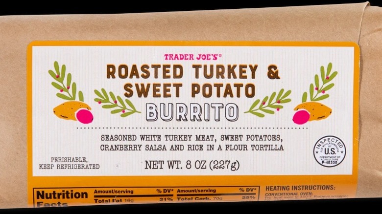 Trader Joe's turkey and sweet potato burrito