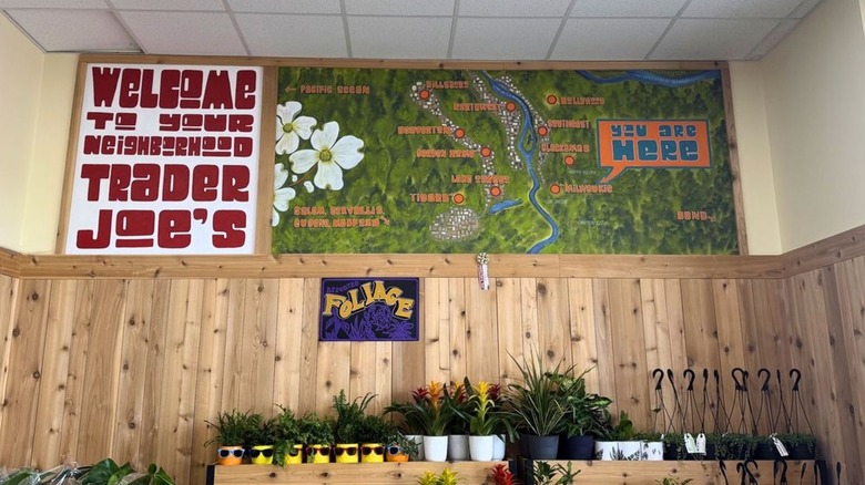 Sign inside store reading, 