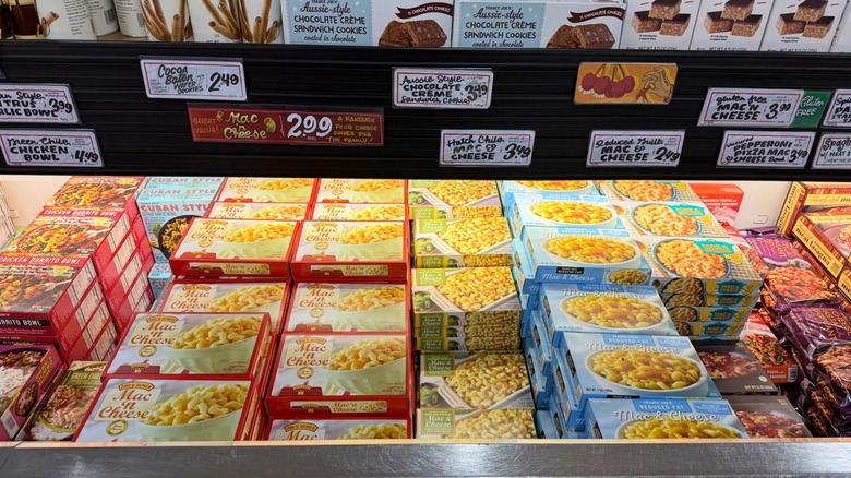 Frozen meals in Trader Joe's frozen food section