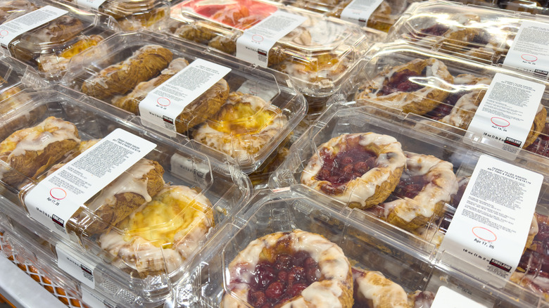 Costco bakery pastry danishes packages in store's bakery department