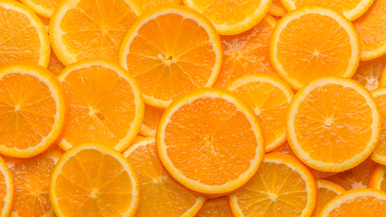 Think slices of oranges layered on top of each other