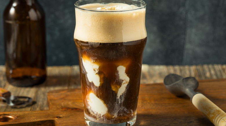 Beer ice cream float