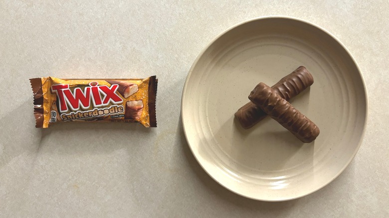Twix Snickerdoodle Cookie Bar on a plate