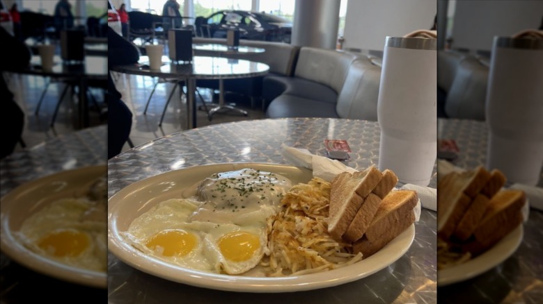 A breakfast plate from Twin Creeks Cafe in Fort Worth, Texas.