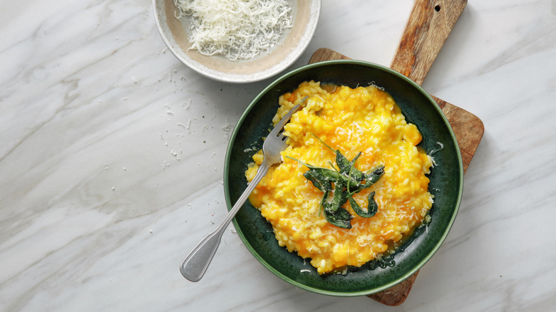 a bowl of pumpkin risotto