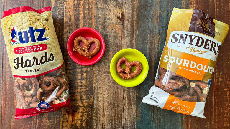 Utz Hards pretzels and Snyder's Sourdough hard pretzels