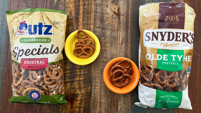 Utz Sourdough Specials pretzels and Snyder's Olde Tyme Pretzels