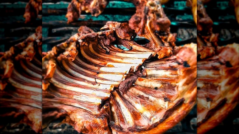 Barbecued goat ribs