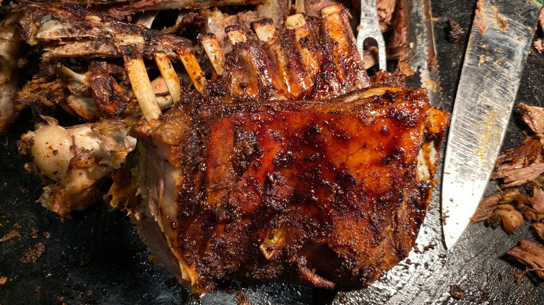 Barbecued goat ribs