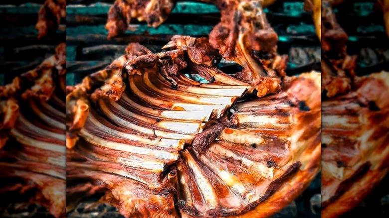 Barbecued goat ribs