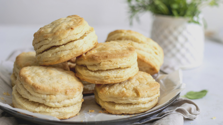 Biscuits on a white plate