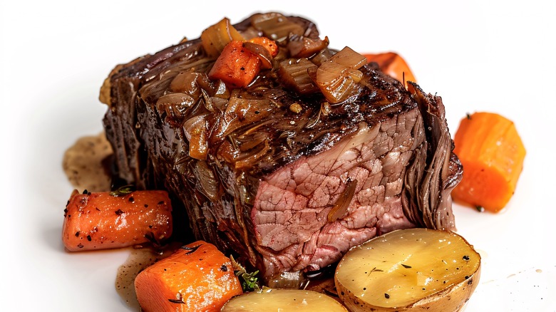 Classic American pot roast with carrot