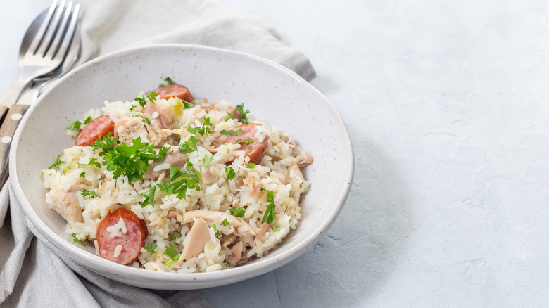 Chicken bog in a bowl