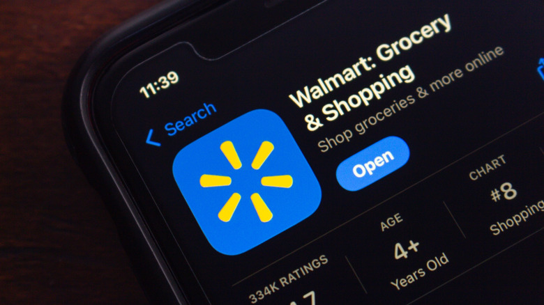 A smartphone displaying the Walmart: Grocery & Shopping app in the app store