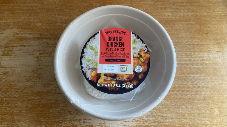 Walmart's orange chicken bowl in its packaging