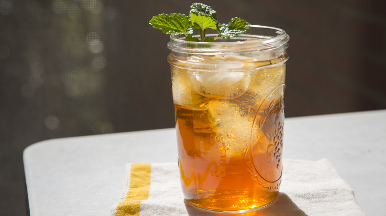 A glass of iced sweet tea