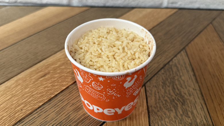 A cup filled with Red Beans & Rice