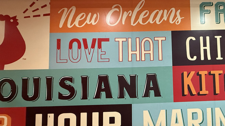 A sign inside a branch of Popeyes