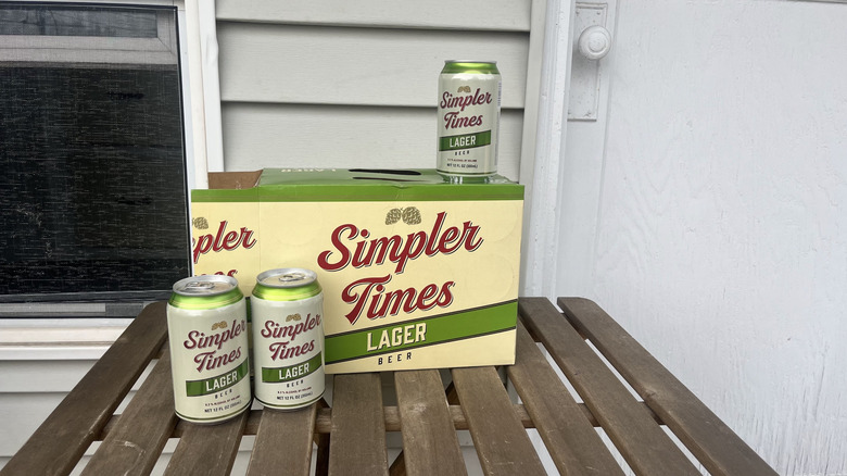 Simpler Times Lager cans and box