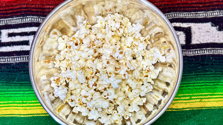 Homemade popcorn made in a stovetop
