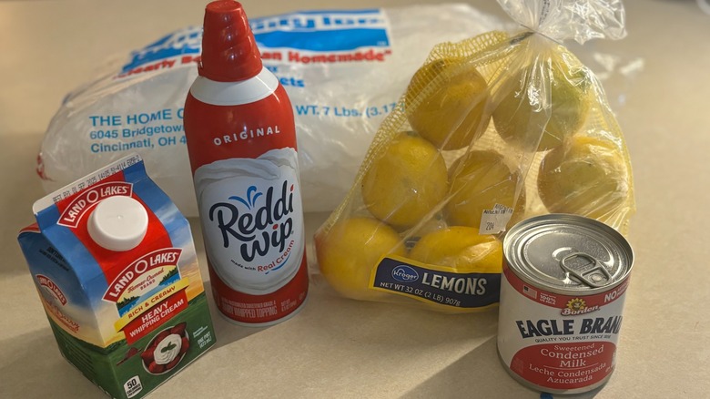 Whipped lemonade ingredients on kitchen counter