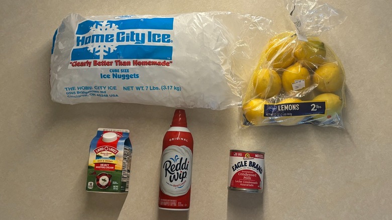 Whipped lemonade ingredients on counter