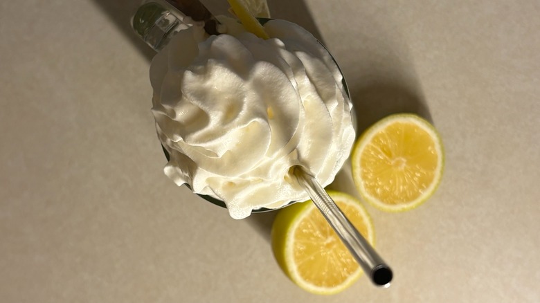 Whipped lemonade aerial view