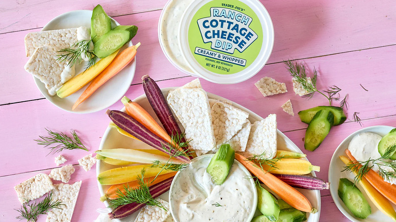 Trader Joe's Ranch Cottage Cheese Dip and vegetables