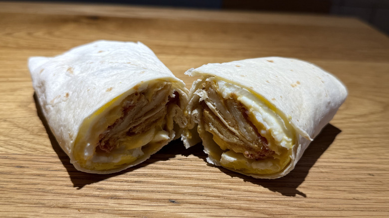 Breakfast Burrito, Bacon on a table