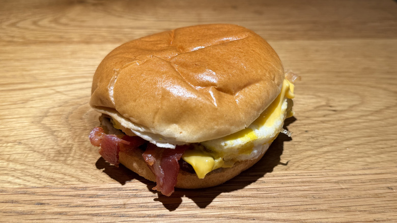 Breakfast Baconator on a table