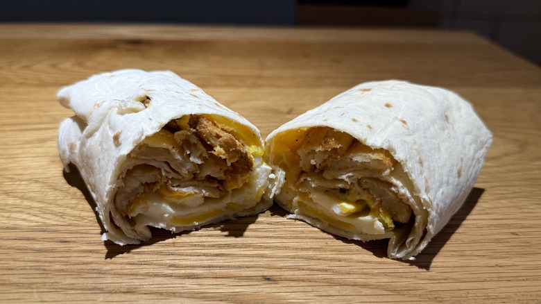 Breakfast Burrito, Sausage on a table